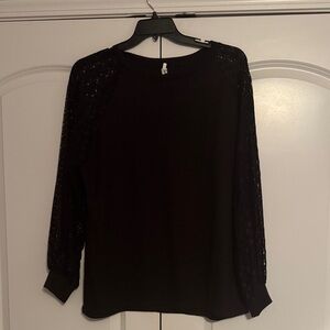 Elegant Black Lace Sleeve Blouse